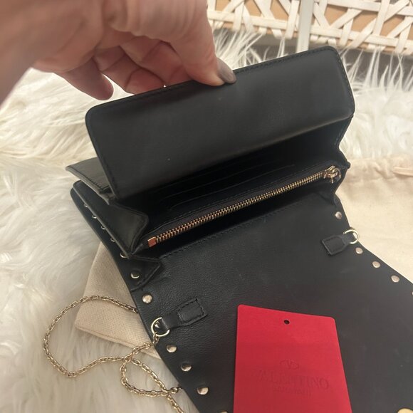 Valentino Garavani Rockstud Crossbody-golden bronze tone rockstuds and chain - Picture 2 of 11